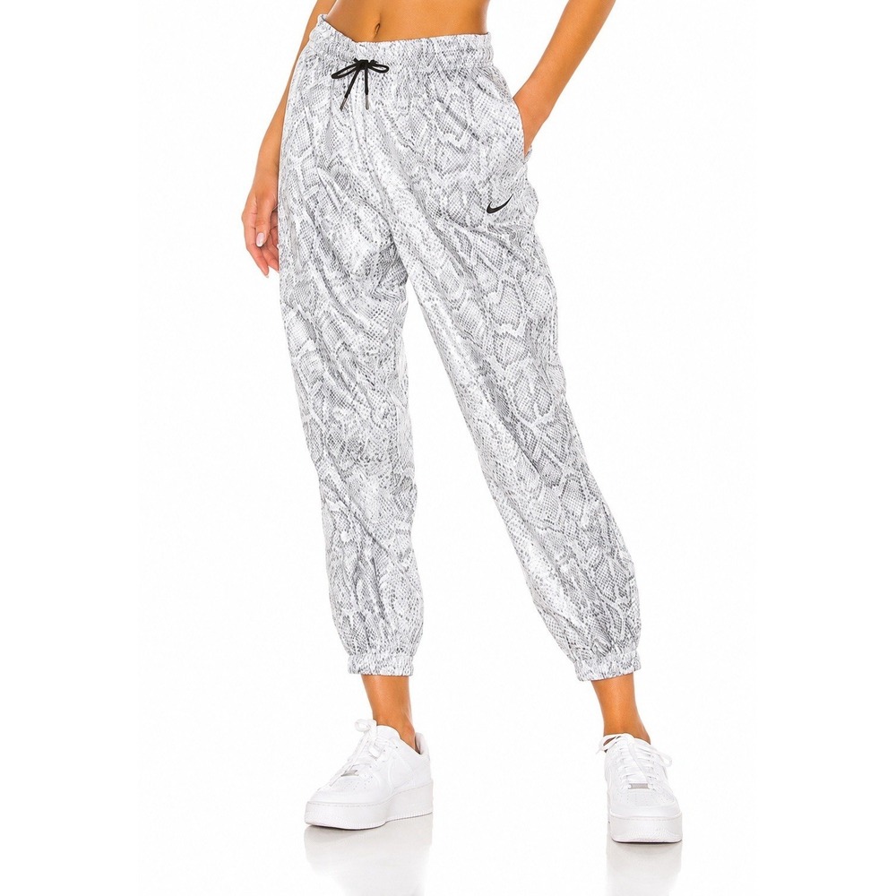 Nike Python Print‎ Jogger Pants Womens White Black Snakeskin Athletic Lounge S